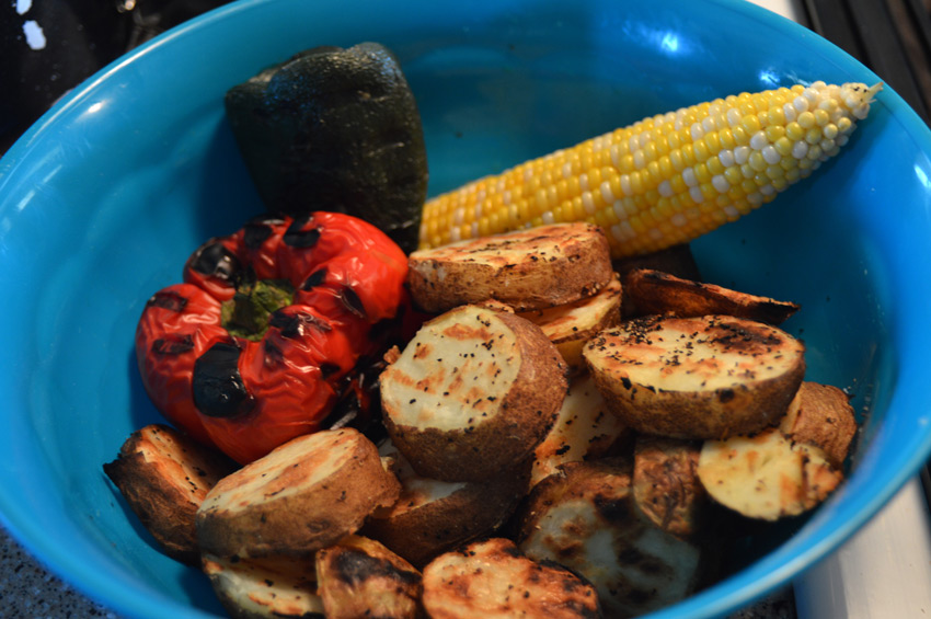 grilled vegetables waiting together in a bowl