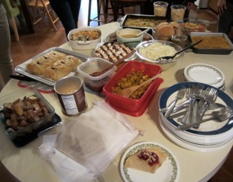 Vegan Thanksgiving table