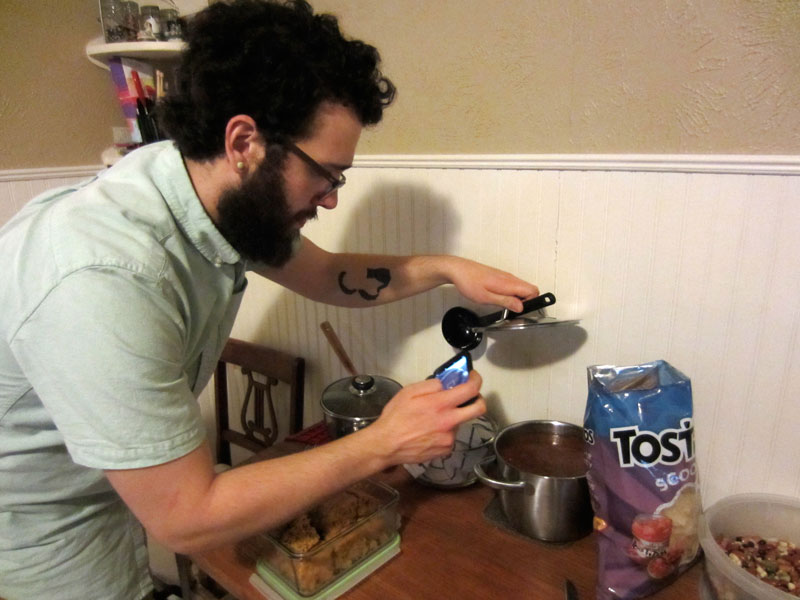 Ramon photographing chili