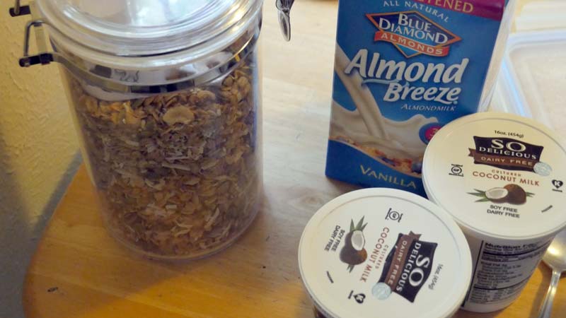 granola and coconut yogurt