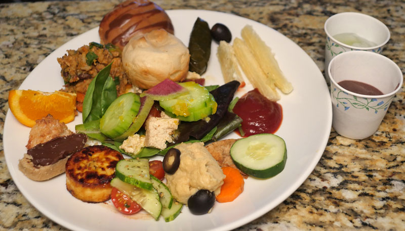 plate of vegan food August 2016