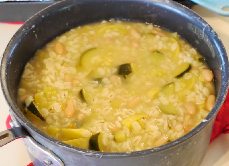 yellow and green barley soup