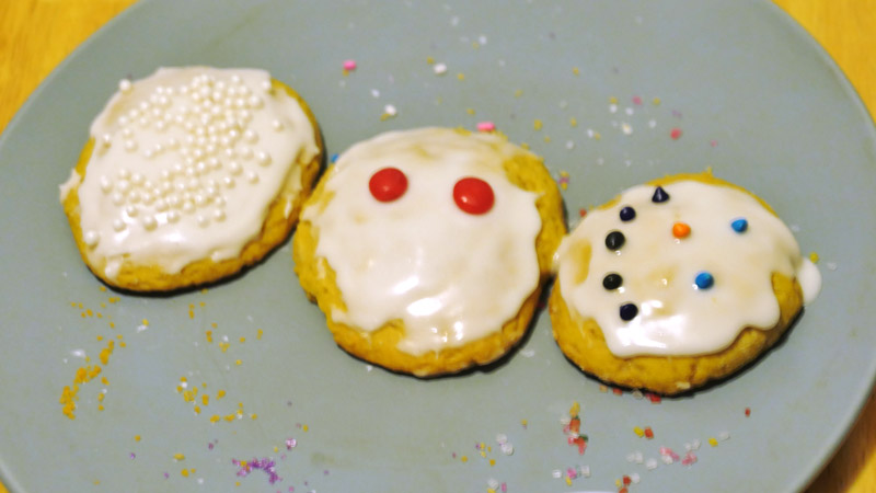 snowman triptych cookie