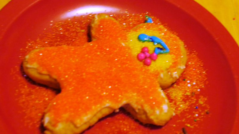 vegan Maggie Simpson cookie