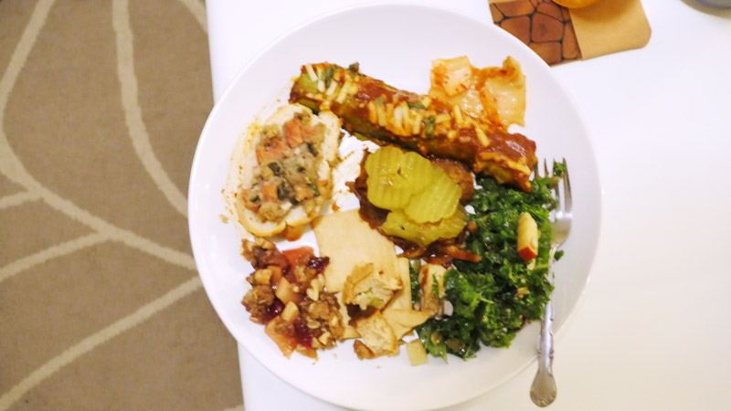 plate of vegan food December 2016