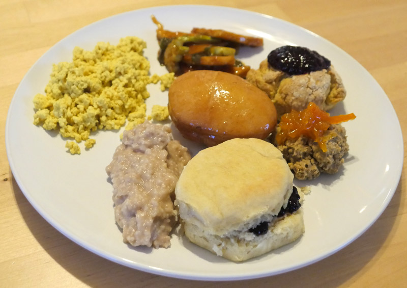 plate of vegan jam foods