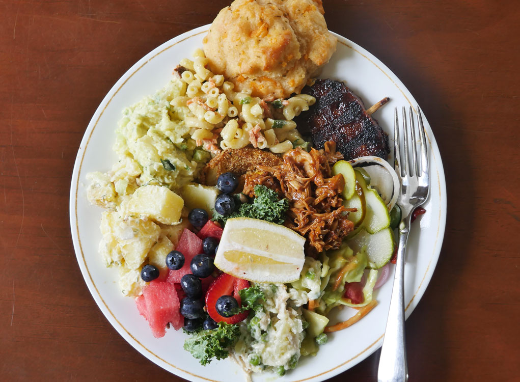 plate of vegan food June 2017