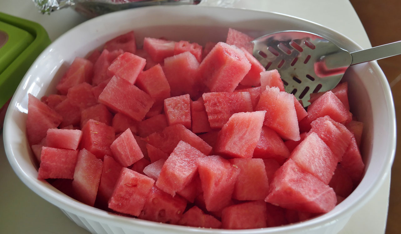 cubed watermelon