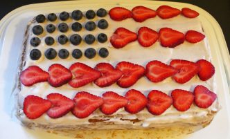 vegan American flag cake