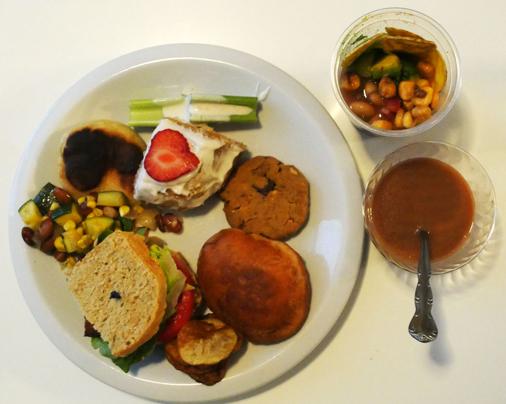 plate of vegan food July 2017