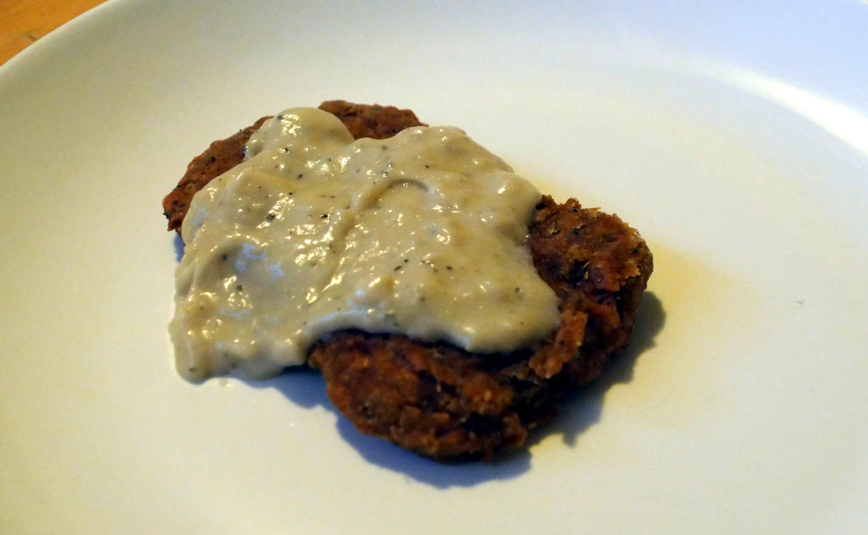 vegan chicken fried steak with gravy