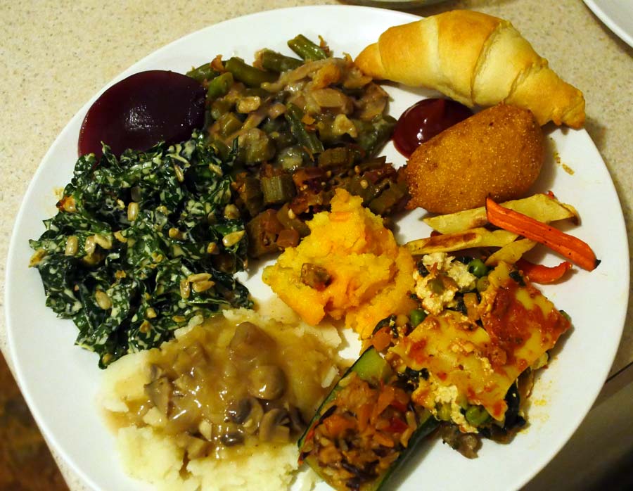 plate of vegan thanksgiving