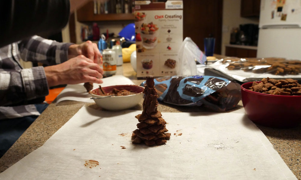 making chocolate pine cones