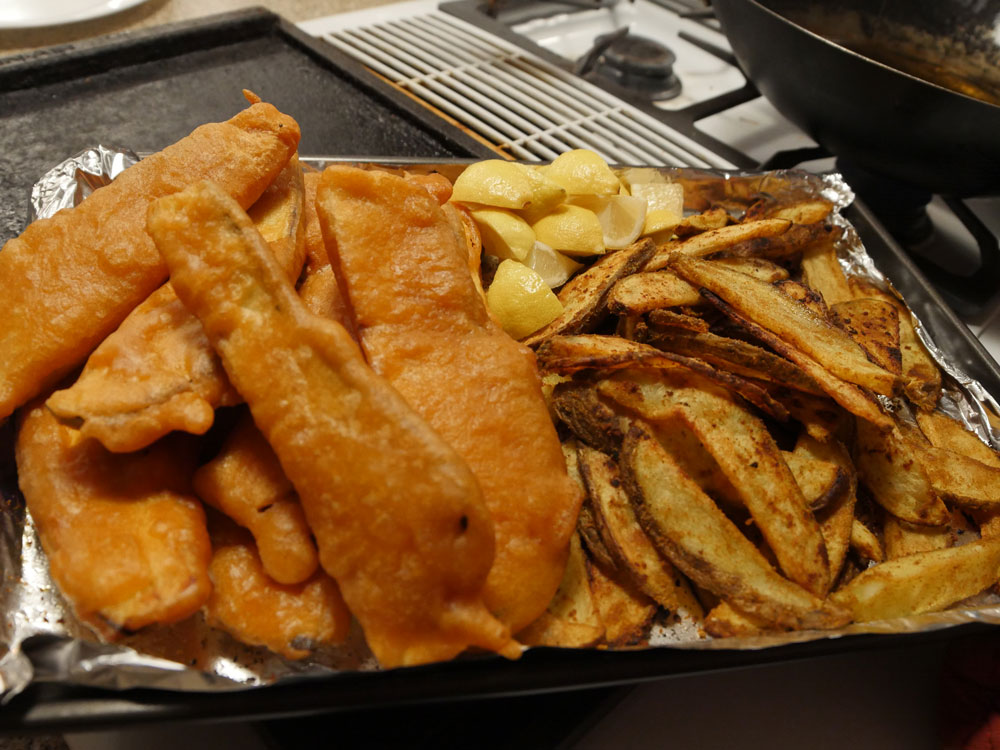 eggplant "fish" and chips