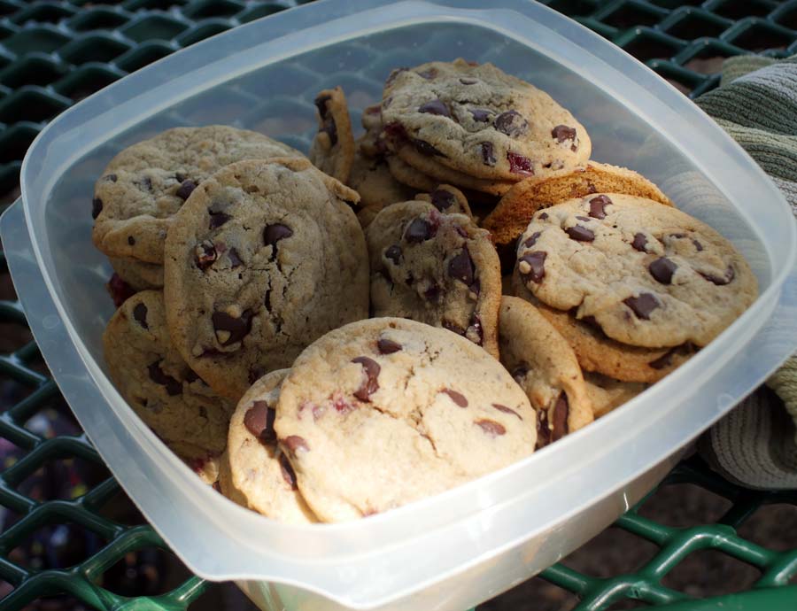 vegan cherry chocolate chip cookies