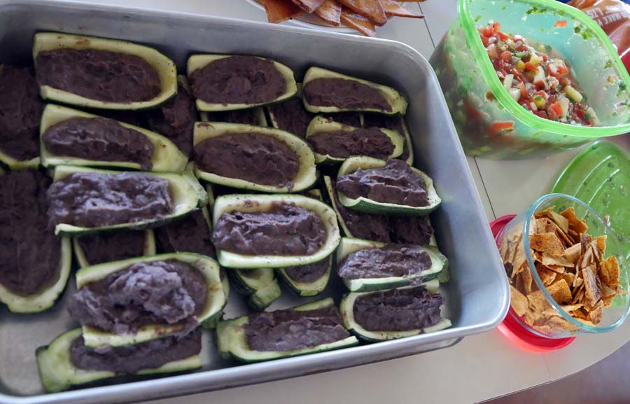 black bean zucchini boat