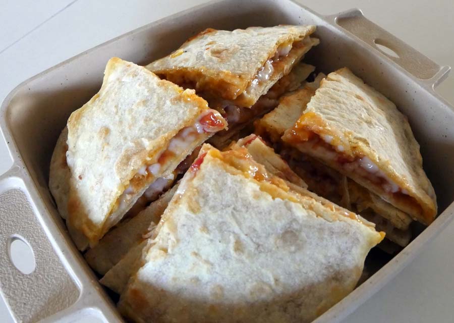 vegan chik'n quesadillas