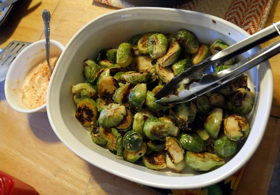 Brussels Sprouts with Vegan Aioli