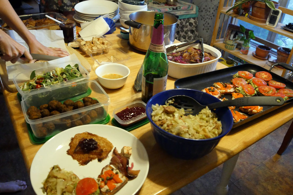 table of vegan viking food