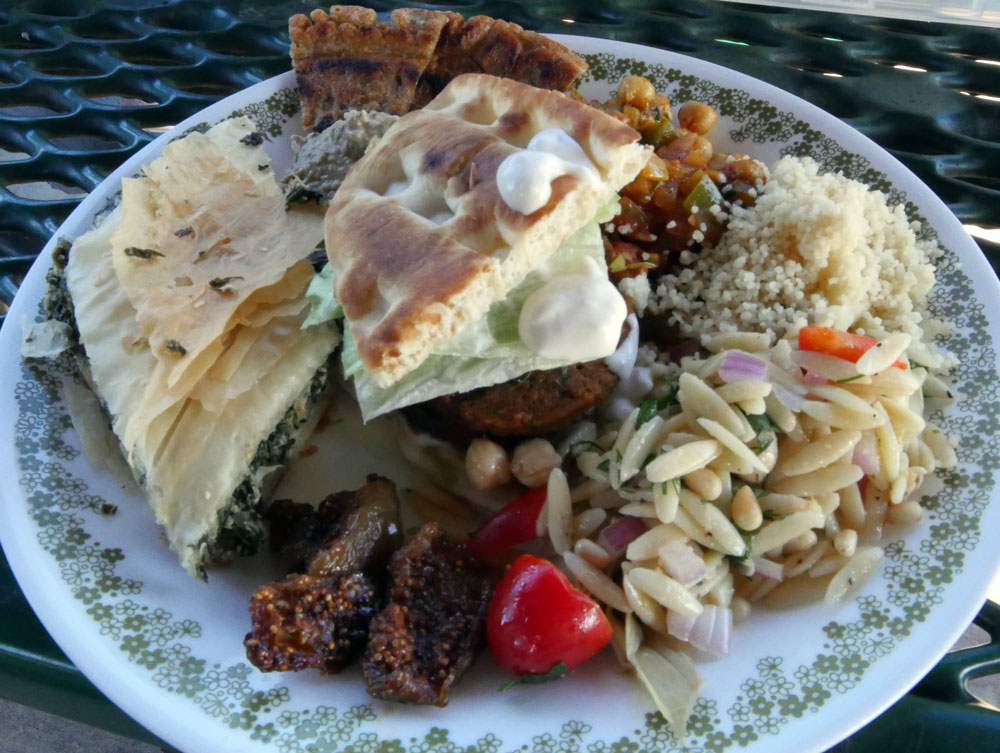 plate of vegan Mediterranean food