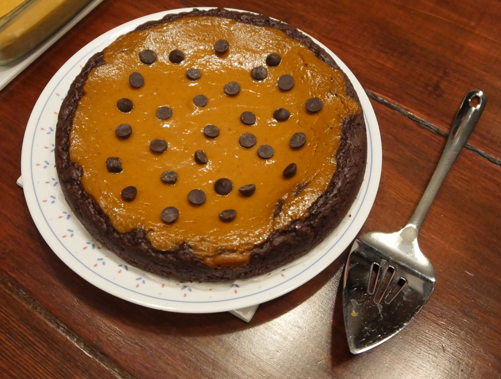 vegan pumpkin pie brownie