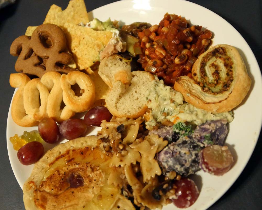 plate of New Year's Eve vegan food