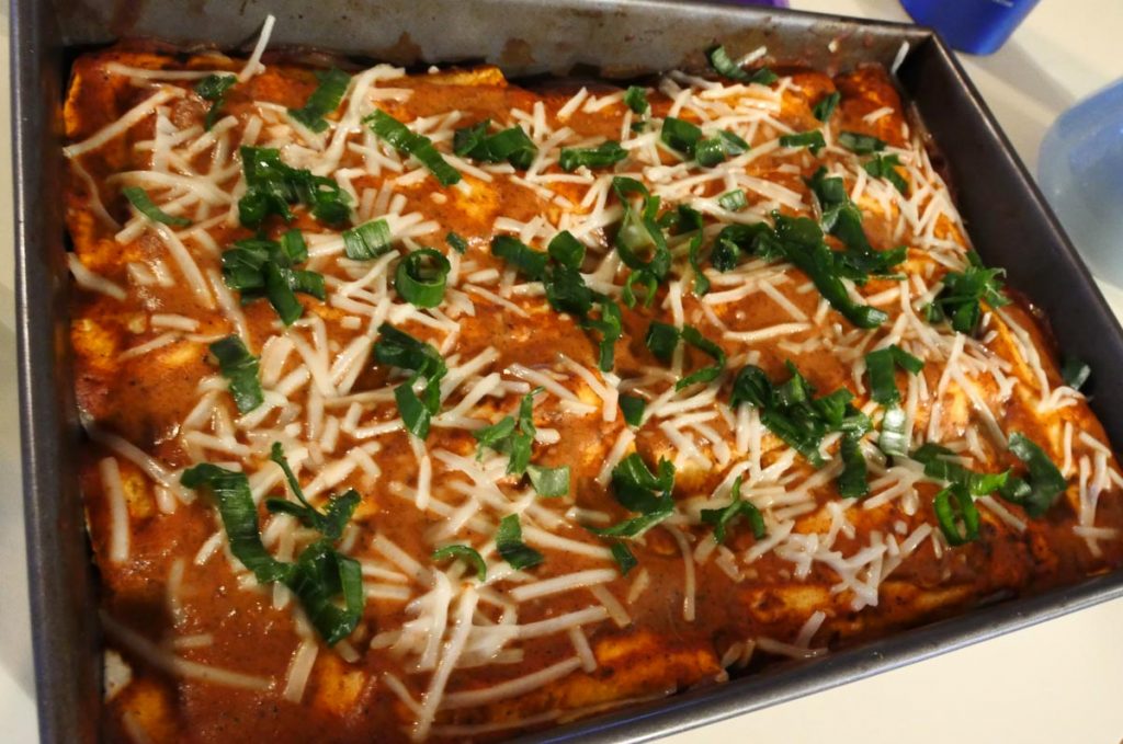 vegan butternut black bean enchiladas