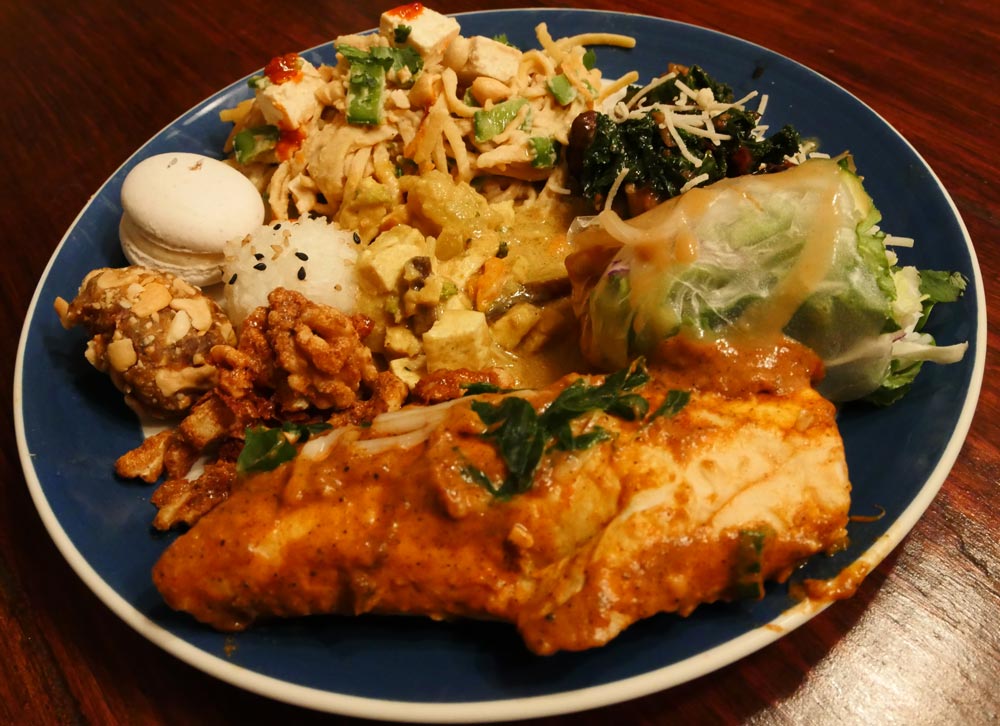 plate of nutty vegan foods