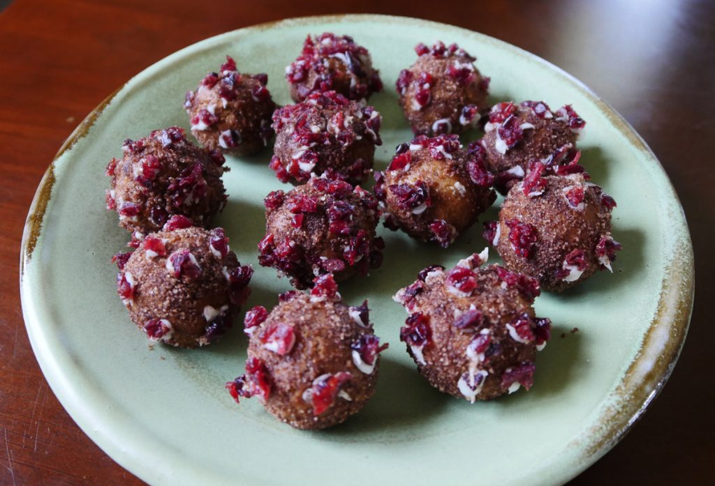 vegan donut holes with cranberries