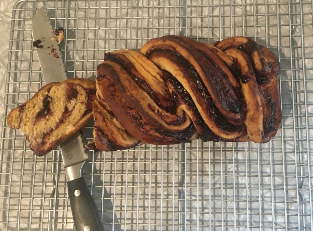 vegan blackberry babka and slice