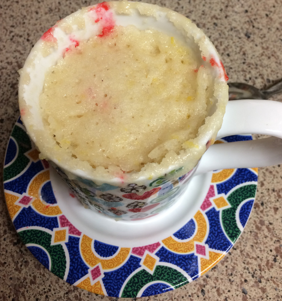 vegan lemon cherry mug cake