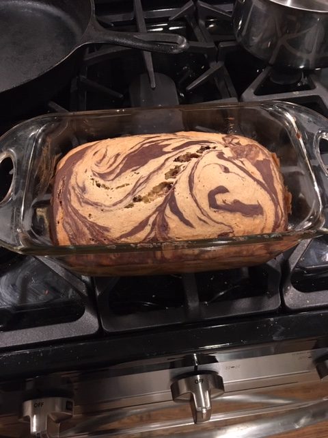 vegan marbled banana bread