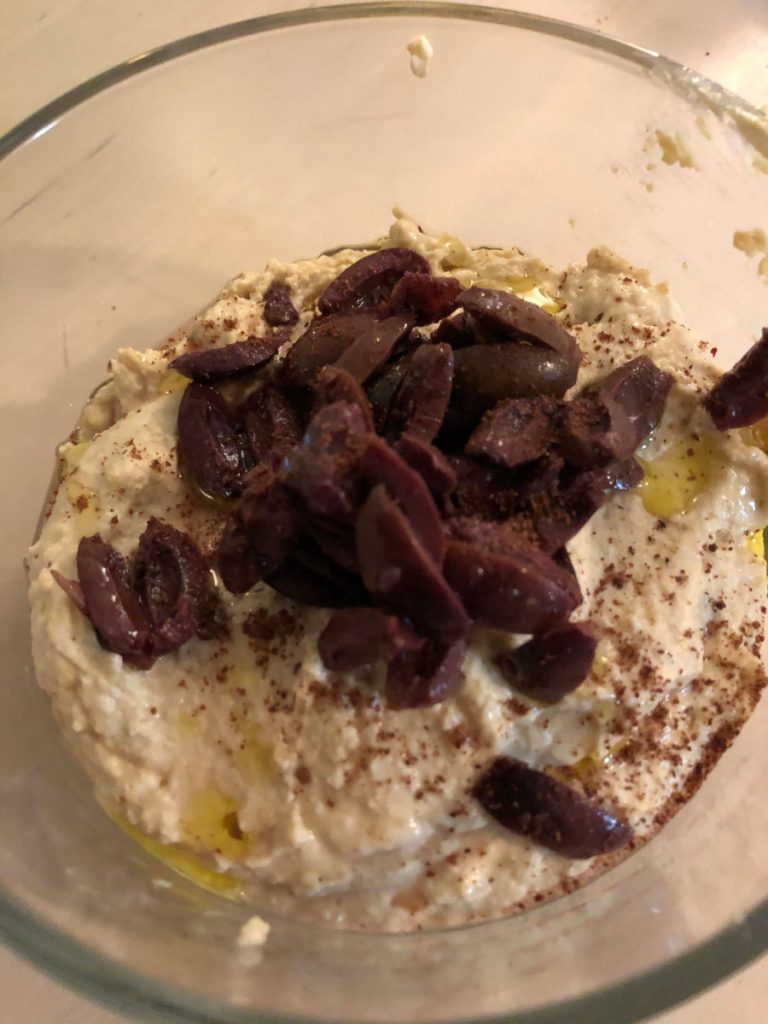 hummus with olives