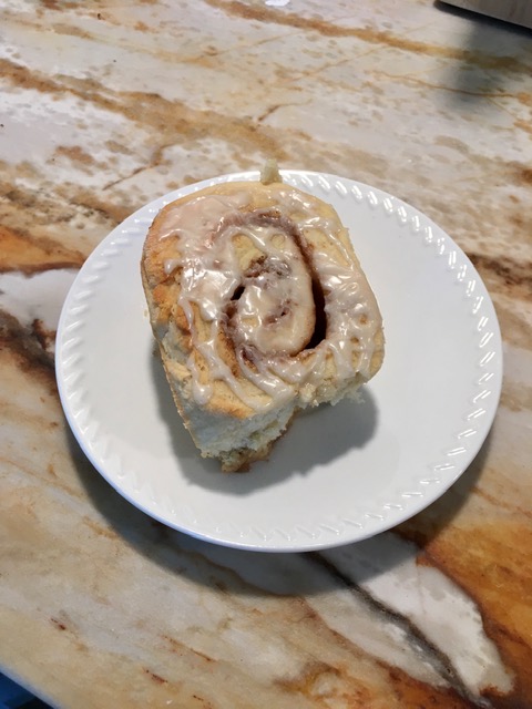 vegan cinnamon roll on a plate