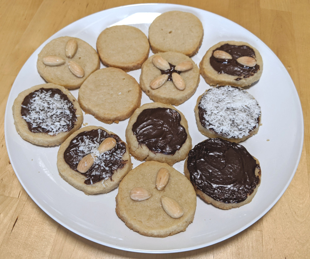 decorated vegan shortbread cookies