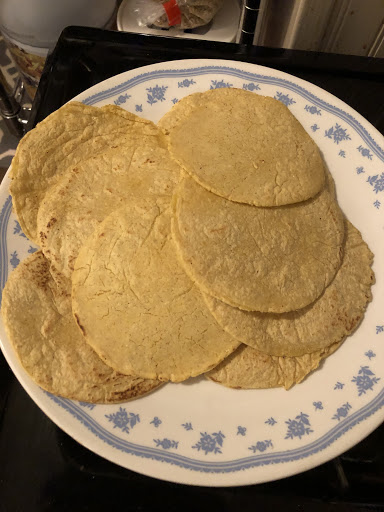 plate of corn tortillas