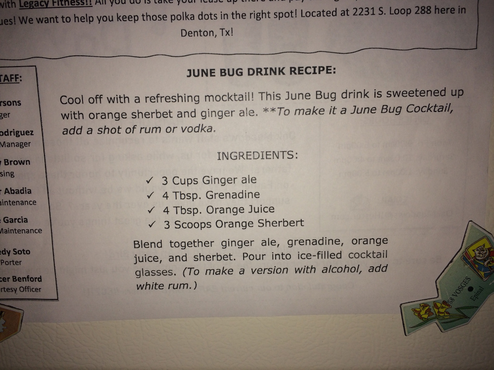 June bug drink recipe