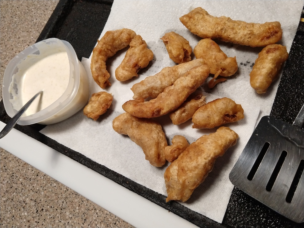 beer-battered spaghetti squash