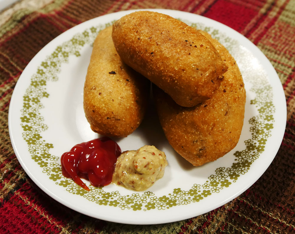 mini vegan corn dogs