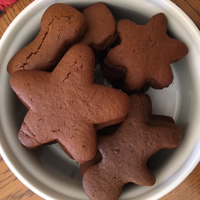 vegan marranitos in gingerbread men and star shapes