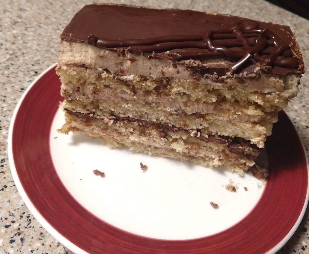 slice of vegan opera cake