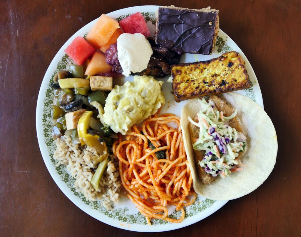 plate of lazy vegan food