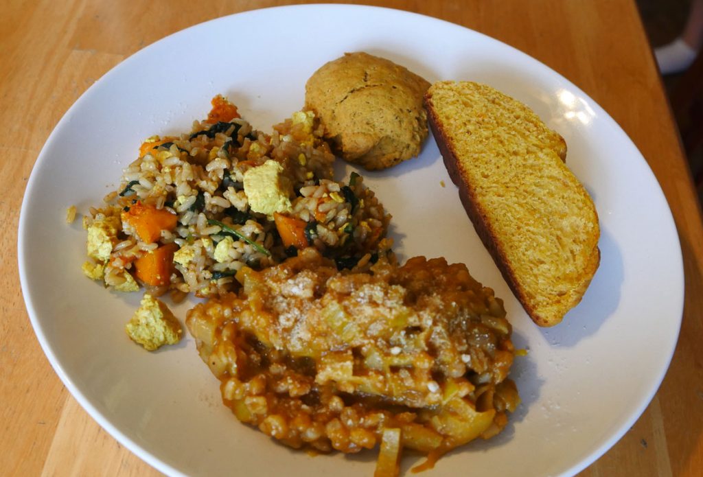 plate of vegan winter squash foods