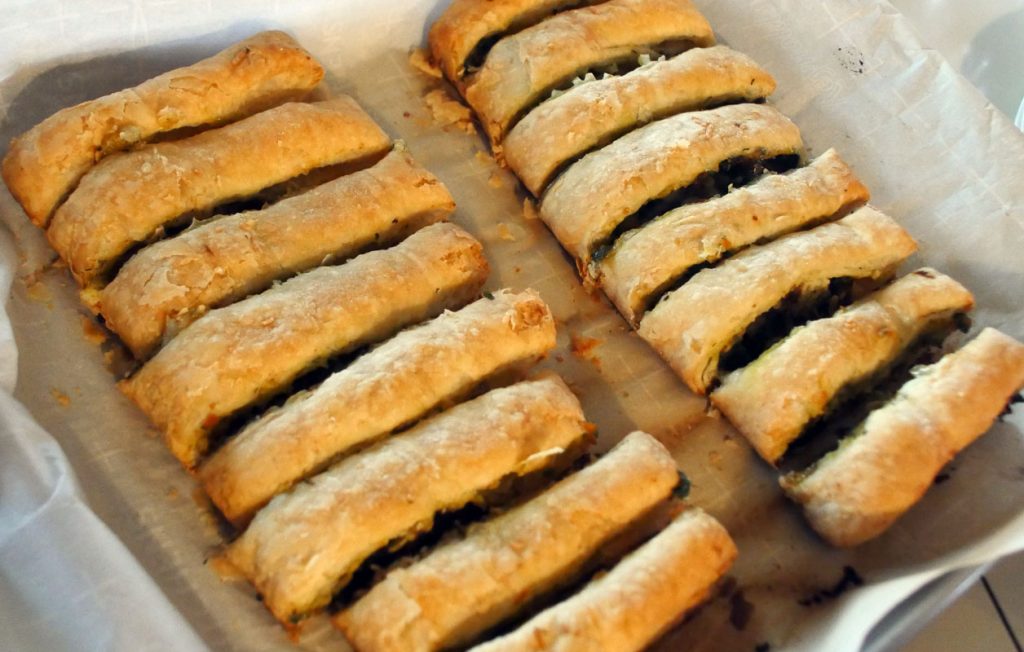 vegan Swiss chard and carrot strudel