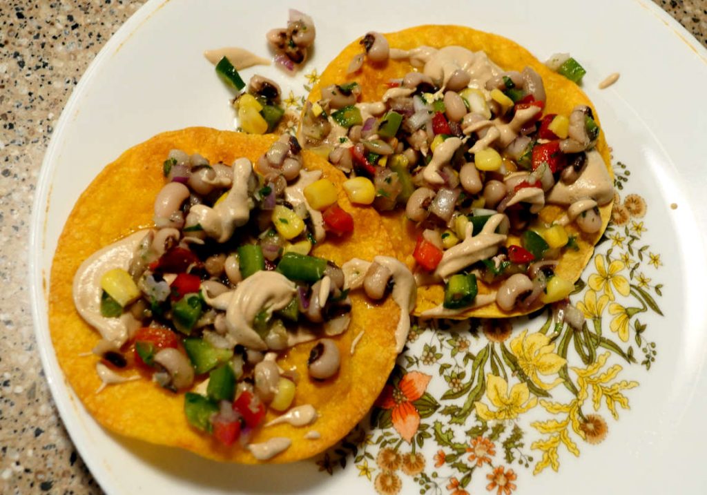 black-eyed peas tostadas