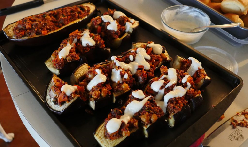 quinoa stuffed eggplant