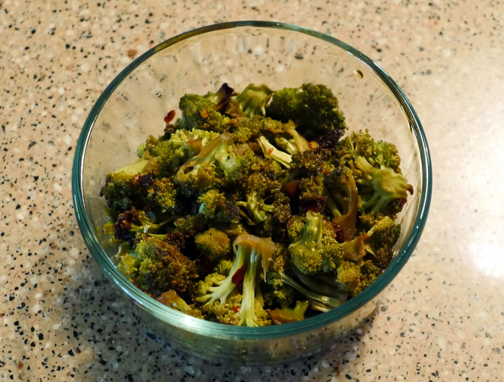 marinated roasted broccoli