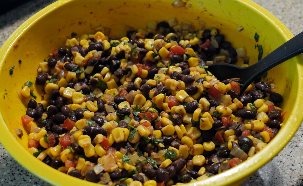 dish of black bean and corn salad