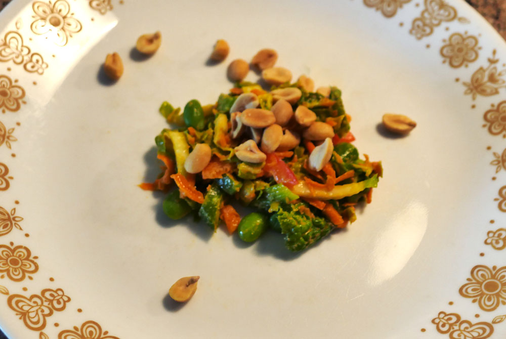 summer veg salad with peanuts