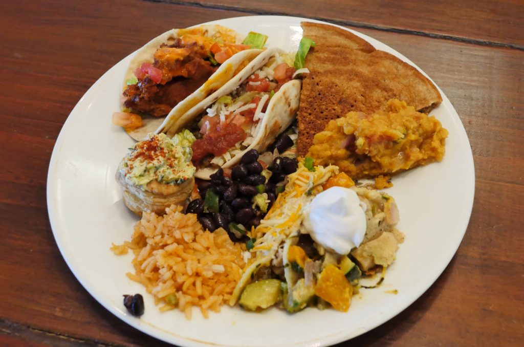 plate of vintage vegan food